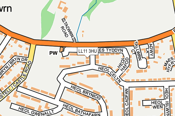 LL11 3HU map - OS OpenMap – Local (Ordnance Survey)