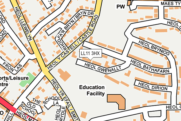 LL11 3HX map - OS OpenMap – Local (Ordnance Survey)