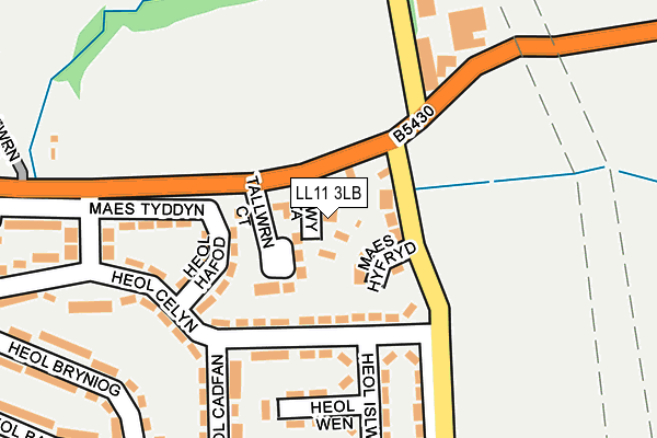 LL11 3LB map - OS OpenMap – Local (Ordnance Survey)