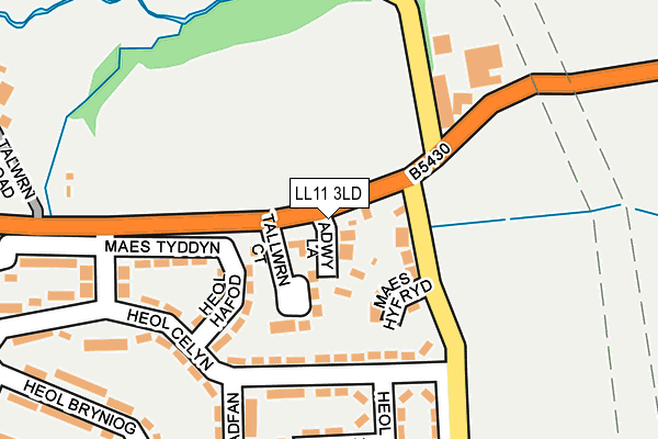 LL11 3LD map - OS OpenMap – Local (Ordnance Survey)