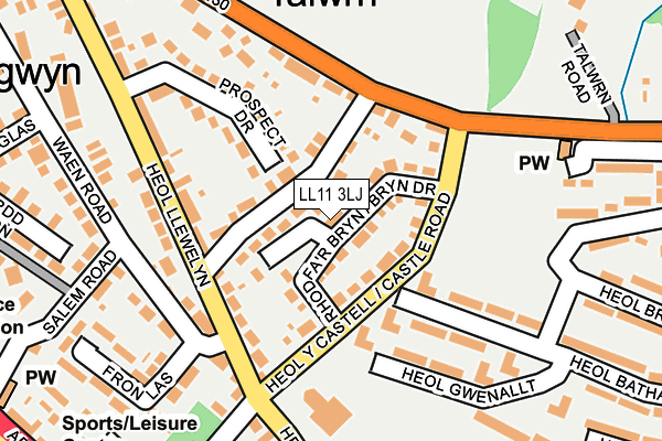 LL11 3LJ map - OS OpenMap – Local (Ordnance Survey)