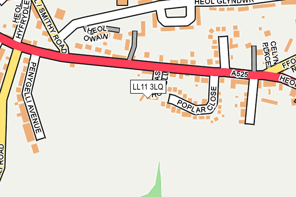 LL11 3LQ map - OS OpenMap – Local (Ordnance Survey)