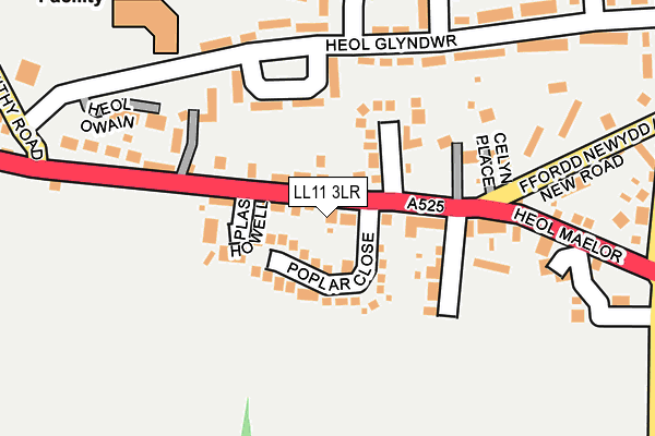 LL11 3LR map - OS OpenMap – Local (Ordnance Survey)