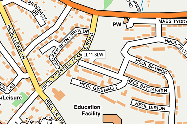 LL11 3LW map - OS OpenMap – Local (Ordnance Survey)