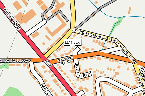 LL11 3LX map - OS OpenMap – Local (Ordnance Survey)