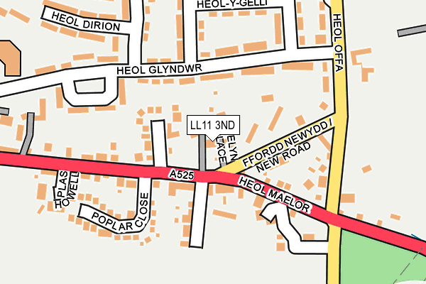 LL11 3ND map - OS OpenMap – Local (Ordnance Survey)