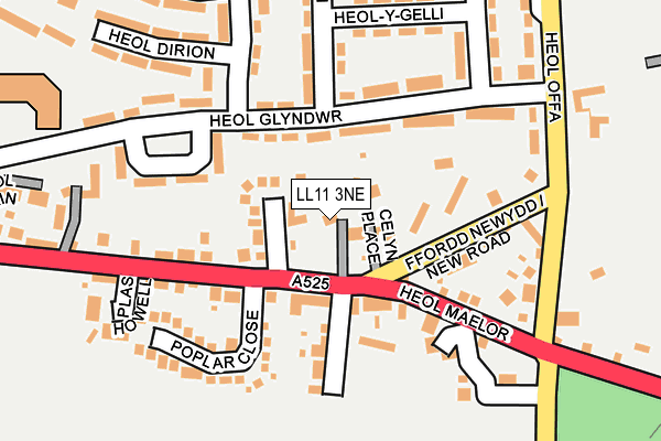LL11 3NE map - OS OpenMap – Local (Ordnance Survey)