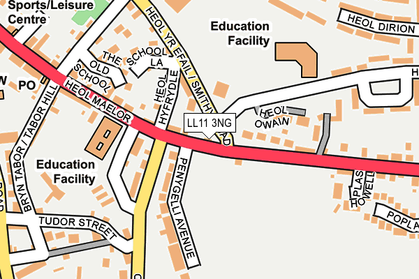 LL11 3NG map - OS OpenMap – Local (Ordnance Survey)