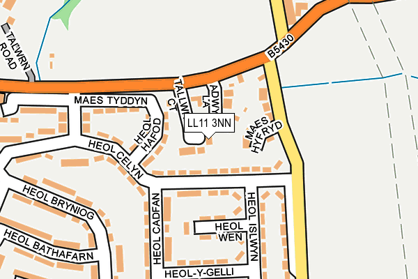 LL11 3NN map - OS OpenMap – Local (Ordnance Survey)