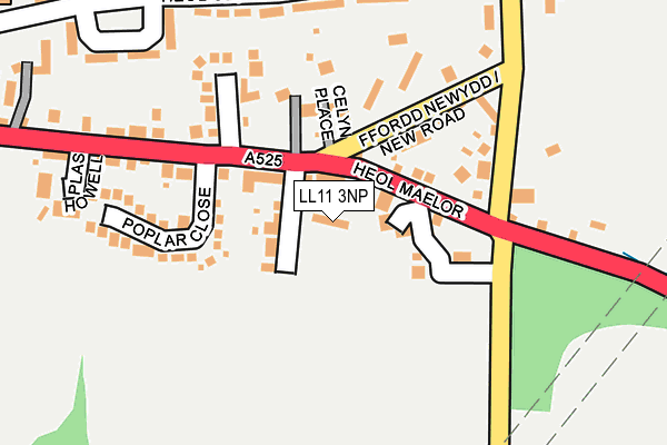 LL11 3NP map - OS OpenMap – Local (Ordnance Survey)