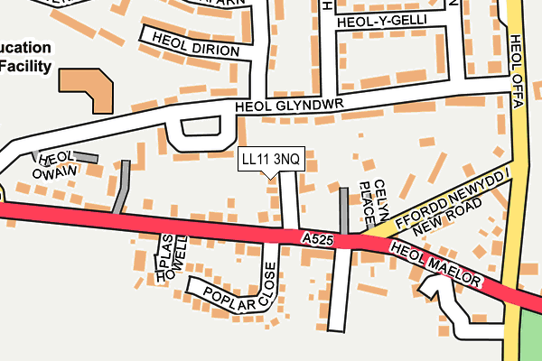 LL11 3NQ map - OS OpenMap – Local (Ordnance Survey)