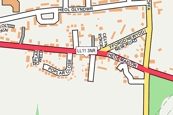 LL11 3NR map - OS OpenMap – Local (Ordnance Survey)