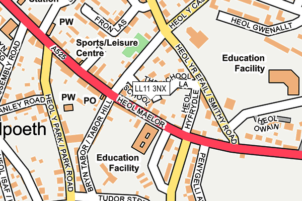 LL11 3NX map - OS OpenMap – Local (Ordnance Survey)