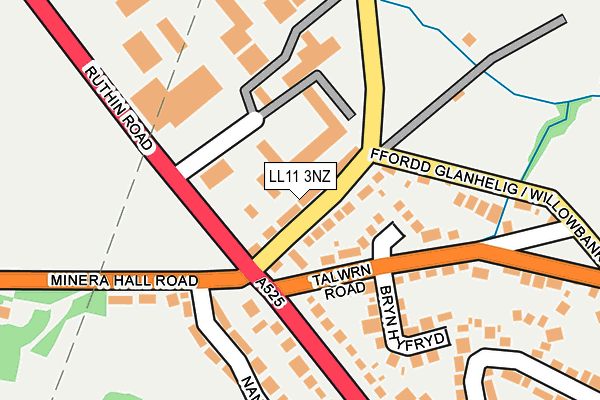 LL11 3NZ map - OS OpenMap – Local (Ordnance Survey)