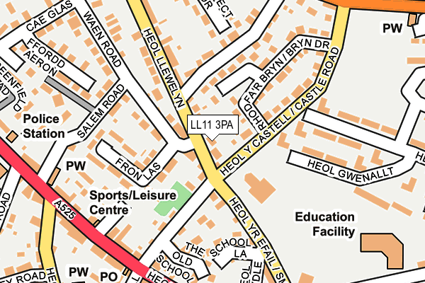 LL11 3PA map - OS OpenMap – Local (Ordnance Survey)