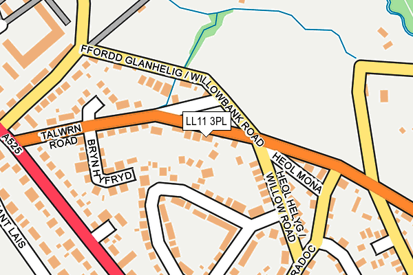 LL11 3PL map - OS OpenMap – Local (Ordnance Survey)