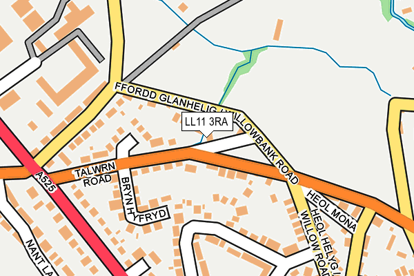 LL11 3RA map - OS OpenMap – Local (Ordnance Survey)