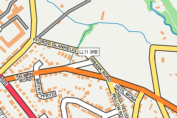 LL11 3RB map - OS OpenMap – Local (Ordnance Survey)
