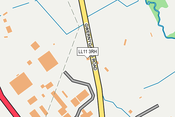 LL11 3RH map - OS OpenMap – Local (Ordnance Survey)