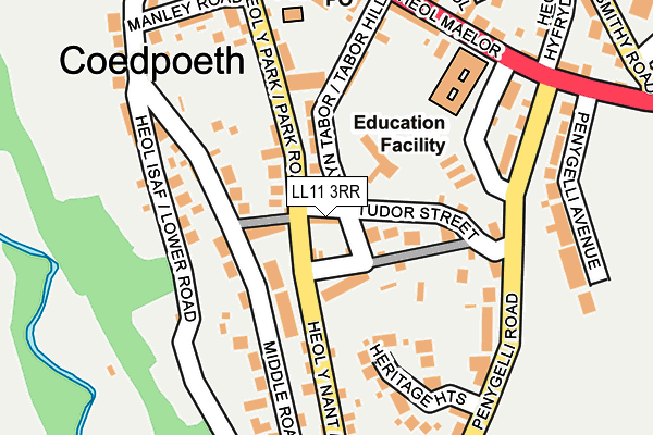 LL11 3RR map - OS OpenMap – Local (Ordnance Survey)