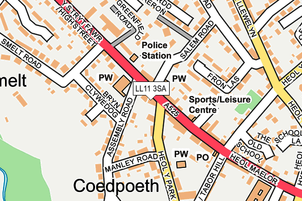 LL11 3SA map - OS OpenMap – Local (Ordnance Survey)
