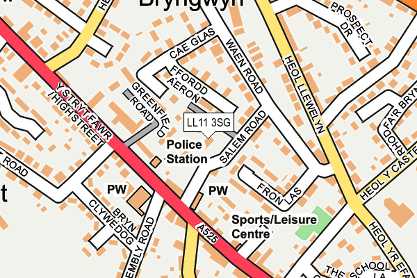 LL11 3SG map - OS OpenMap – Local (Ordnance Survey)