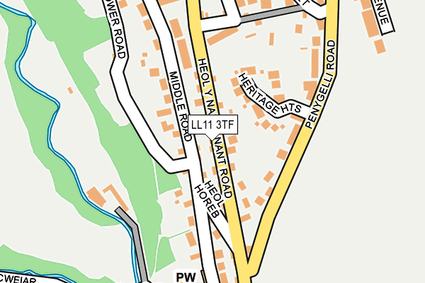 LL11 3TF map - OS OpenMap – Local (Ordnance Survey)