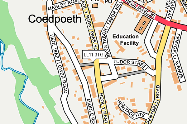 LL11 3TG map - OS OpenMap – Local (Ordnance Survey)