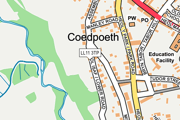 LL11 3TP map - OS OpenMap – Local (Ordnance Survey)