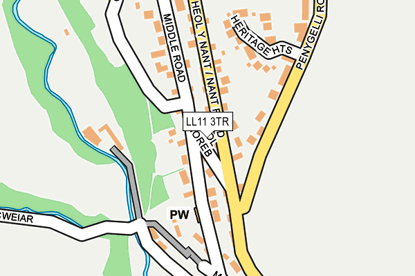 LL11 3TR map - OS OpenMap – Local (Ordnance Survey)