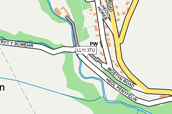 LL11 3TU map - OS OpenMap – Local (Ordnance Survey)