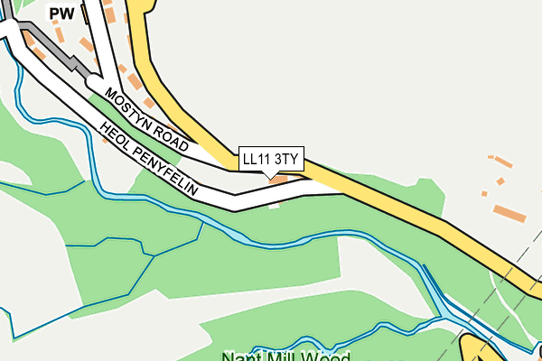 LL11 3TY map - OS OpenMap – Local (Ordnance Survey)