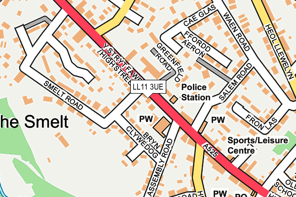 LL11 3UE map - OS OpenMap – Local (Ordnance Survey)