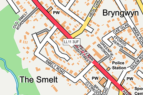 LL11 3UF map - OS OpenMap – Local (Ordnance Survey)