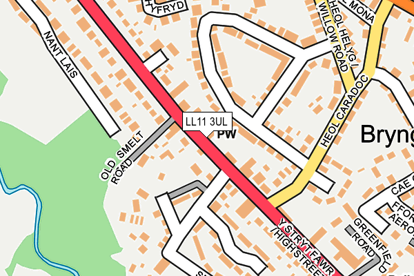 LL11 3UL map - OS OpenMap – Local (Ordnance Survey)