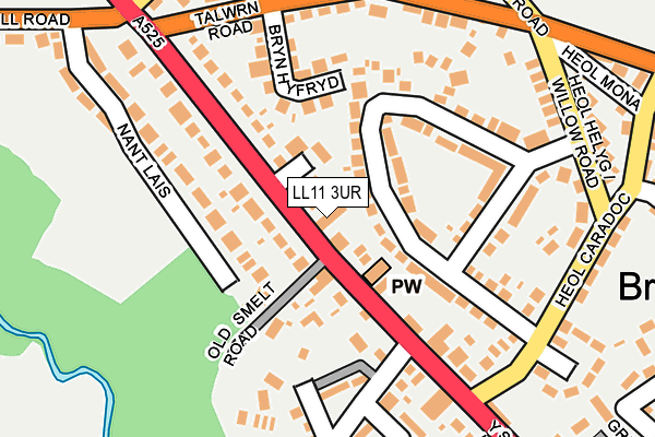 LL11 3UR map - OS OpenMap – Local (Ordnance Survey)