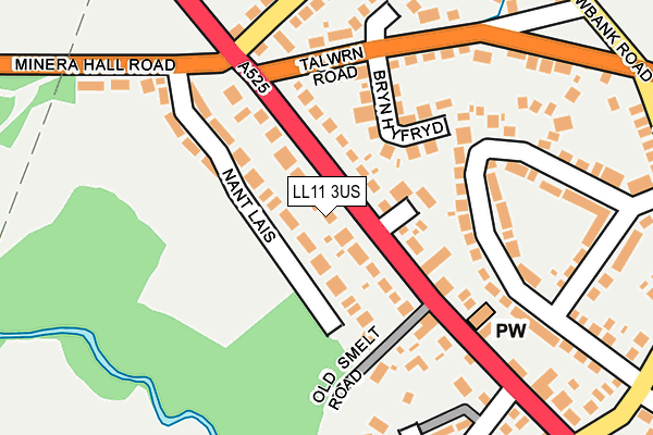 LL11 3US map - OS OpenMap – Local (Ordnance Survey)
