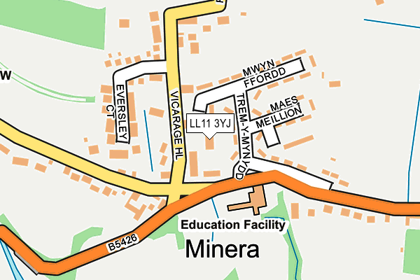 LL11 3YJ map - OS OpenMap – Local (Ordnance Survey)