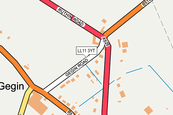LL11 3YT map - OS OpenMap – Local (Ordnance Survey)