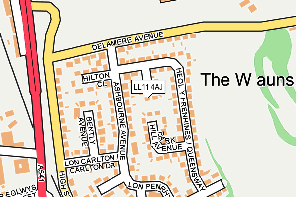 LL11 4AJ map - OS OpenMap – Local (Ordnance Survey)