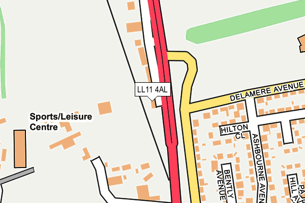 LL11 4AL map - OS OpenMap – Local (Ordnance Survey)