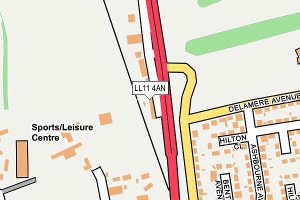 LL11 4AN map - OS OpenMap – Local (Ordnance Survey)