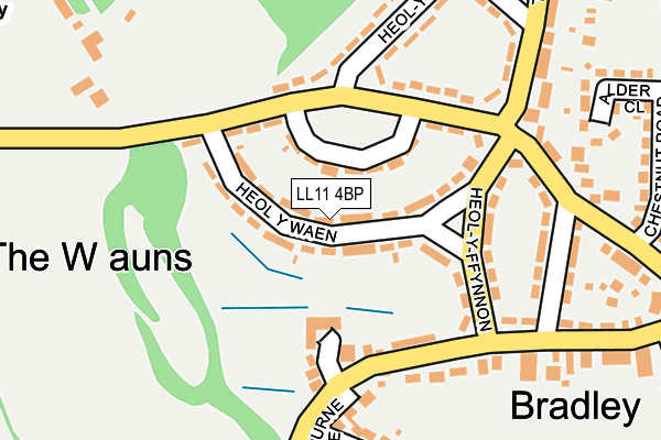 LL11 4BP map - OS OpenMap – Local (Ordnance Survey)