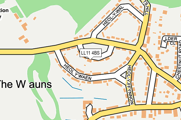 LL11 4BS map - OS OpenMap – Local (Ordnance Survey)