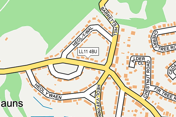 LL11 4BU map - OS OpenMap – Local (Ordnance Survey)