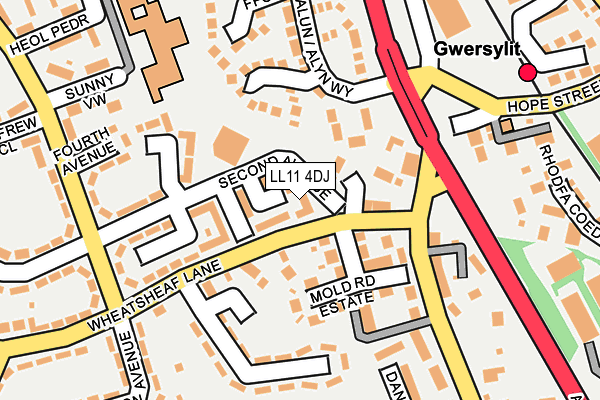 LL11 4DJ map - OS OpenMap – Local (Ordnance Survey)