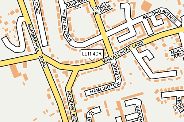 LL11 4DR map - OS OpenMap – Local (Ordnance Survey)