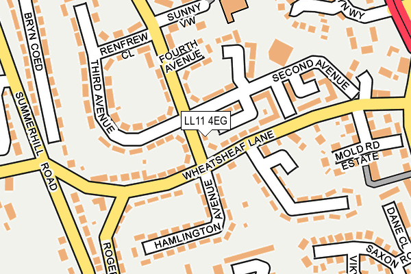LL11 4EG map - OS OpenMap – Local (Ordnance Survey)