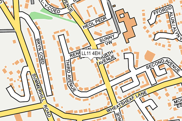 LL11 4EH map - OS OpenMap – Local (Ordnance Survey)