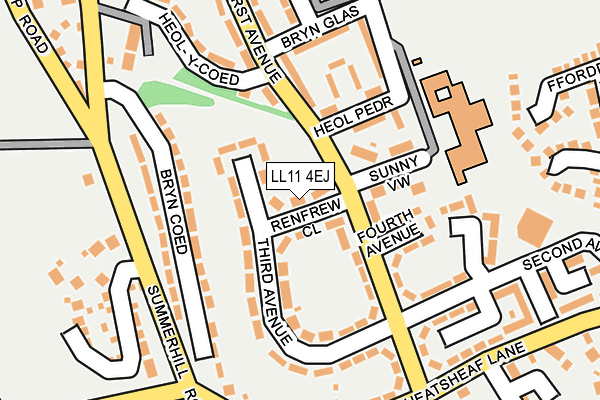 LL11 4EJ map - OS OpenMap – Local (Ordnance Survey)